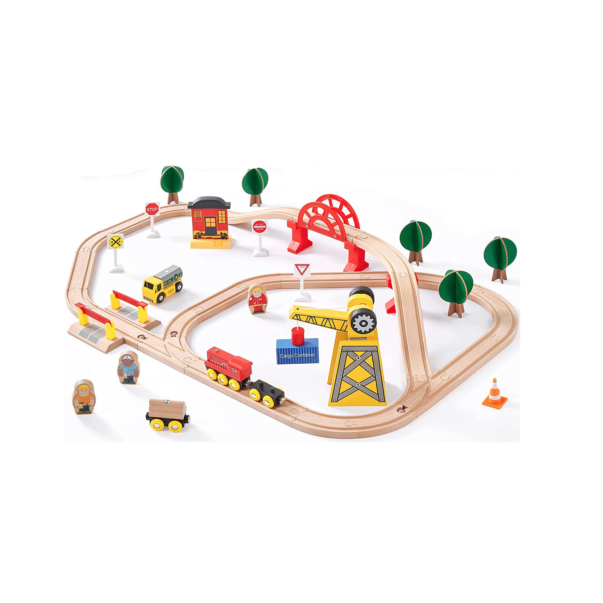 New Preschool Children Play Railway Track Kids 30 PCS Wooden Train Set Toy For Toddler wooden train with tracks