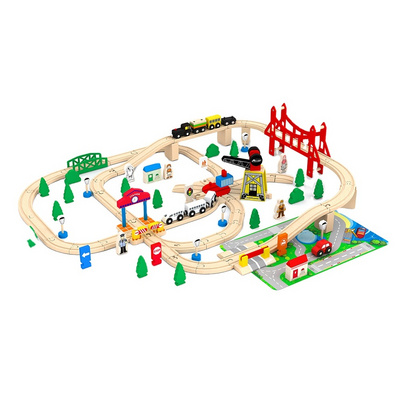 Educational Toy 100pcs Classic Wooden Train Track