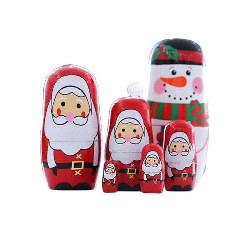 education toy Set of 5 Blank Unpainted DIY Craft kids Wooden Russian Nesting Dolls