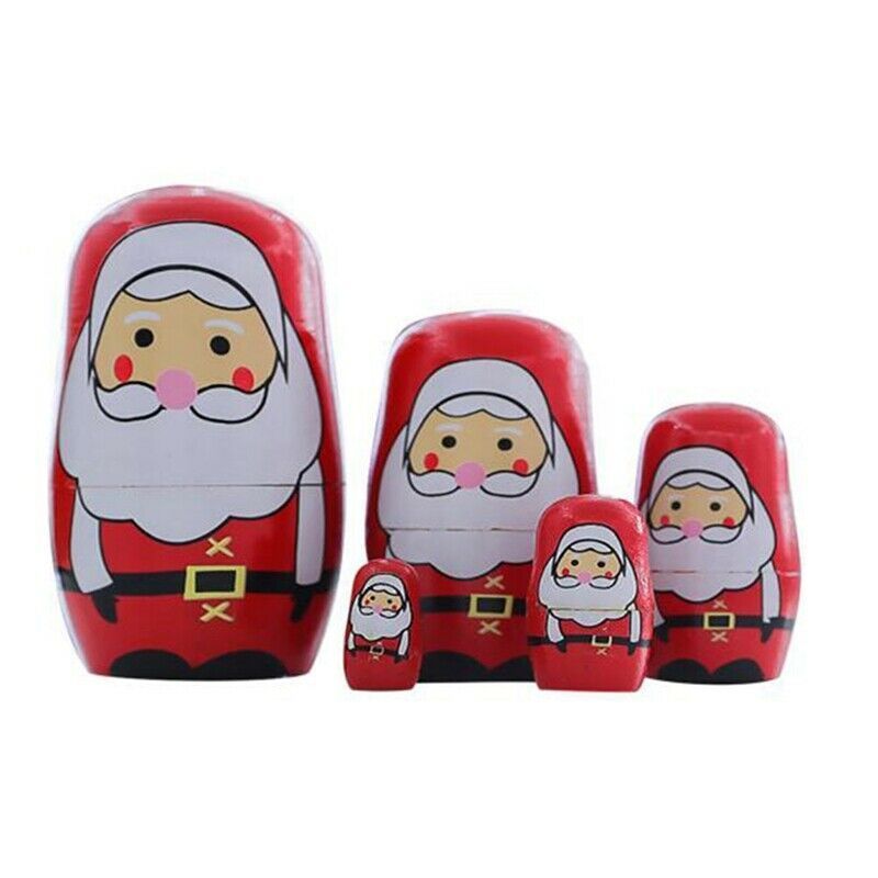 education toy Set of 5 Blank Unpainted DIY Craft kids Wooden Russian Nesting Dolls