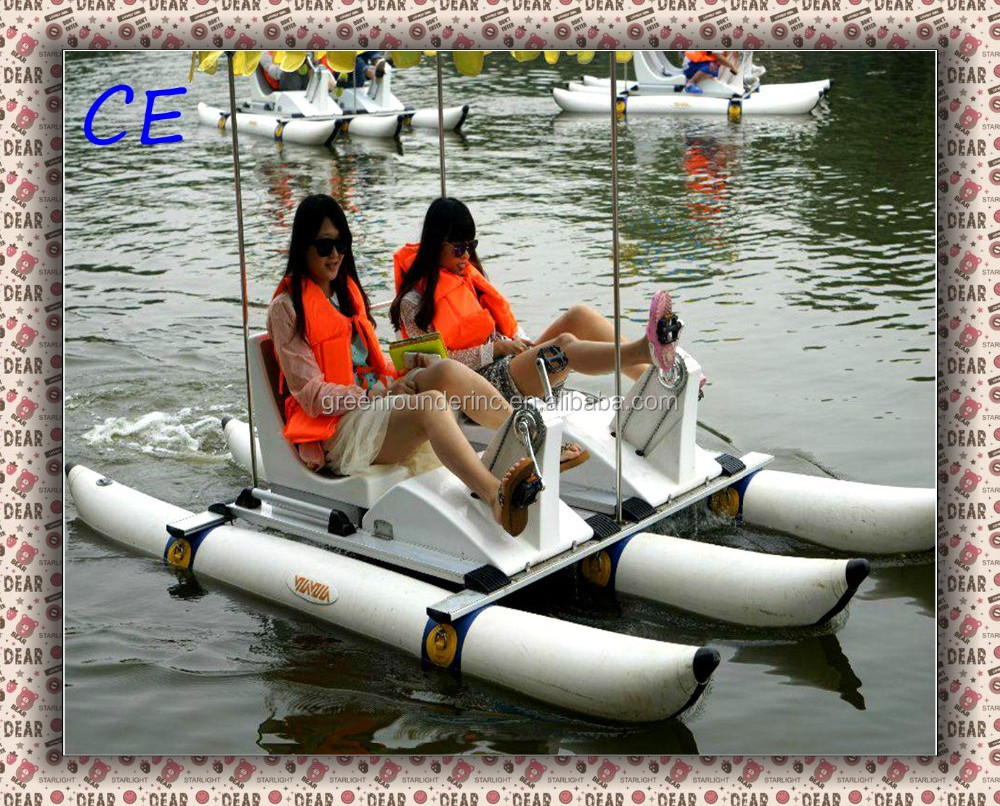 fiberglass two seats Pedal boats fishing pedal boats PVC pontoons pedal boats for sale