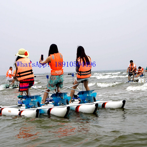 Hot Selling Tourism Three Riders Water Bikes Pedal Boats Supply