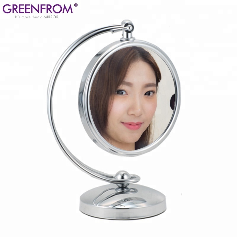 8 Inch Round 3X/5X Magnification Vanity Table Makeup Mirror with Swing Frame GMJ814