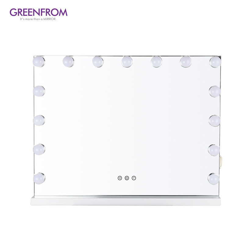 Most Popular 15 Bulbs Hollywood Lighted Mirror Makeup Vanity Mirror Desk Mirrors With Dimmer