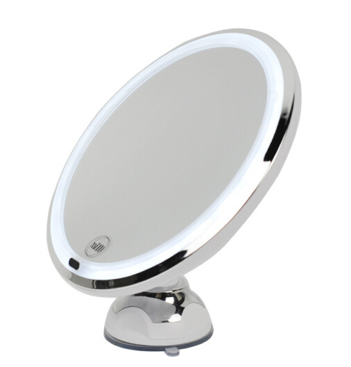 Selling Power Suction Cup Shower shaving mirror 5x Magnifying Makeup Mirror with LED Lights