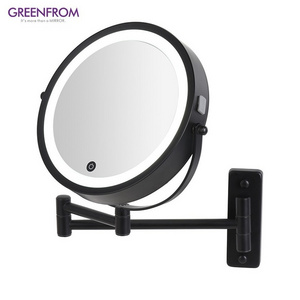 New Arrival Extendable Arm 8" Led Lighted Wall Mounted Makeup Mirror 3X Magnifying Vanity Light Up Mirror