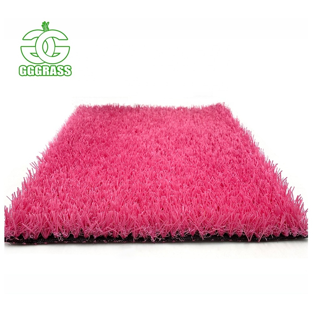 GGGRASS Artificial Pink Grass For Kindergarten Fake Grass Kids Playground Pink For Wedding Decoration