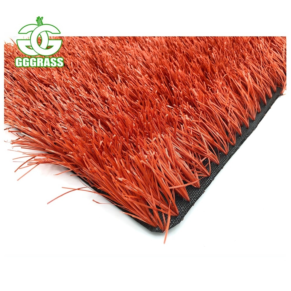 Red Artificial Turf W Shaped Synthetic Grass Football&Soccer Red Artificial Soccer Grass Carpet Sports Flooring