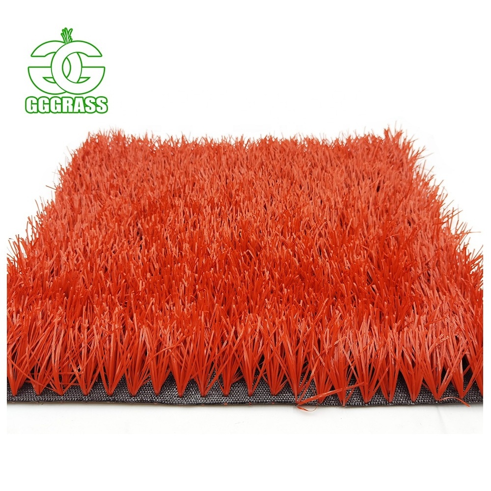 Red Artificial Turf W Shaped Synthetic Grass Football&Soccer Red Artificial Soccer Grass Carpet Sports Flooring