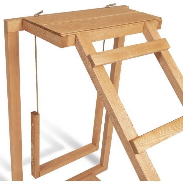 Wooden playground for hens with swing and perch