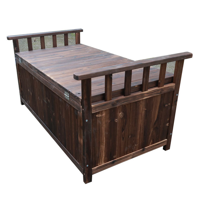 Outdoor Bench Garden Wooden Seat Storage Wood Deck Box