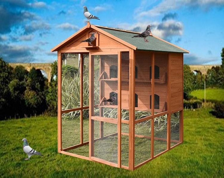 Outdoor wooden animal pet Pigeon wood house birds breeding house large bird cage