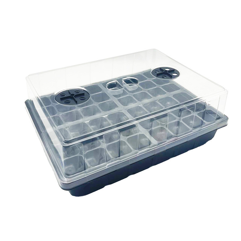 In Stock  48-hole seedling trays Wholesale Black Nutrient Bowl Hole Seedling Tray Plastic Nursery Seed pots