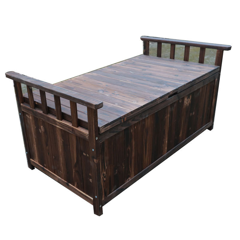 Outdoor Bench Garden Wooden Seat Storage Wood Deck Box