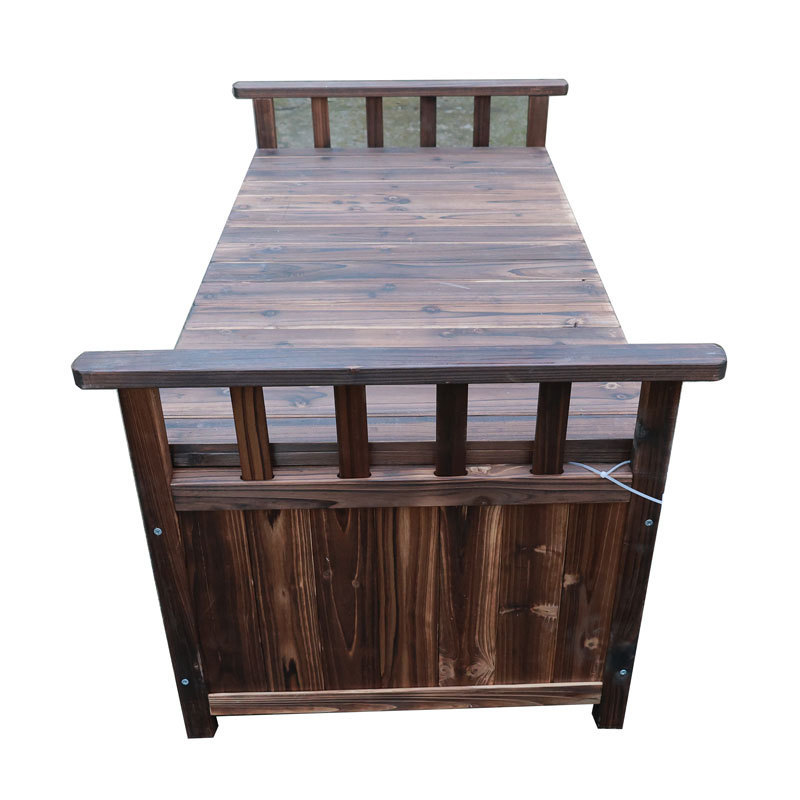 Outdoor Bench Garden Wooden Seat Storage Wood Deck Box