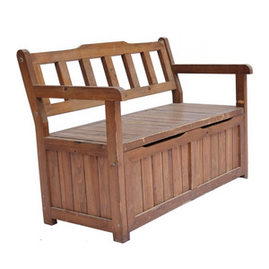 Outdoor wood seat wooden sit up storage garden chair bench