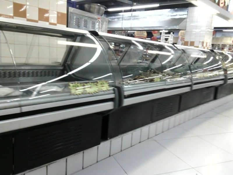 Green&health Supermarket meat and fish display case chiller/stainless steel fresh fish display counter