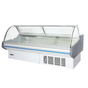 Green&health Supermarket meat and fish display case chiller/stainless steel fresh fish display counter