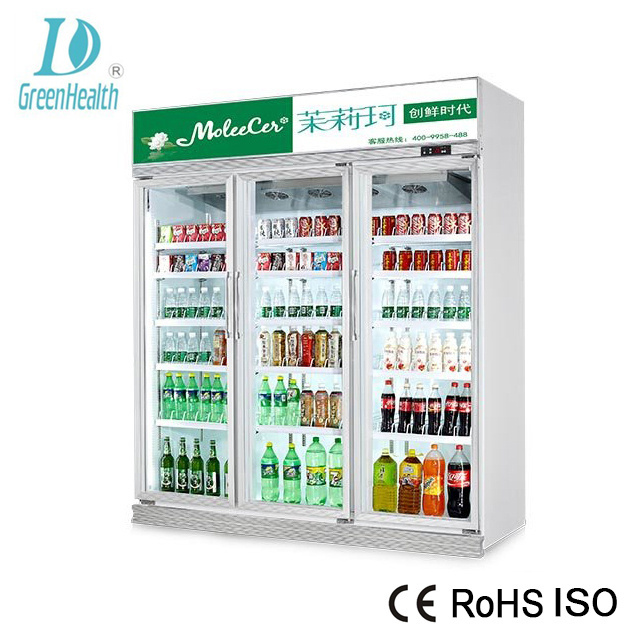 High Quality 3 Doors  Beverage Cooler Display showcase / pepsi Refrigerator