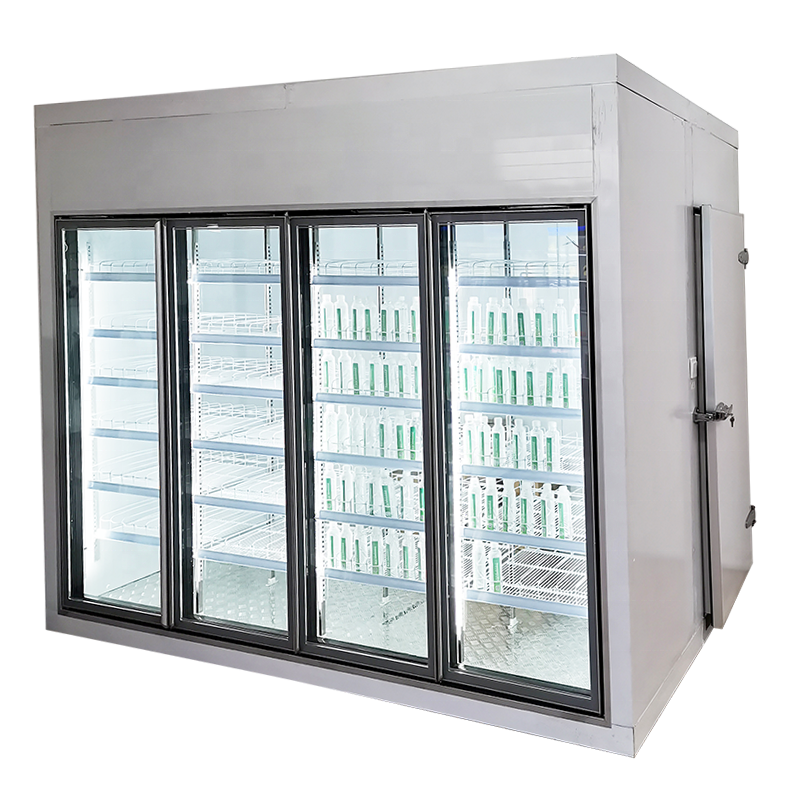 supermarket glass door walk in cold room freezer with glass door