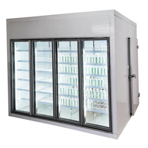 supermarket glass door walk in cold room freezer with glass door