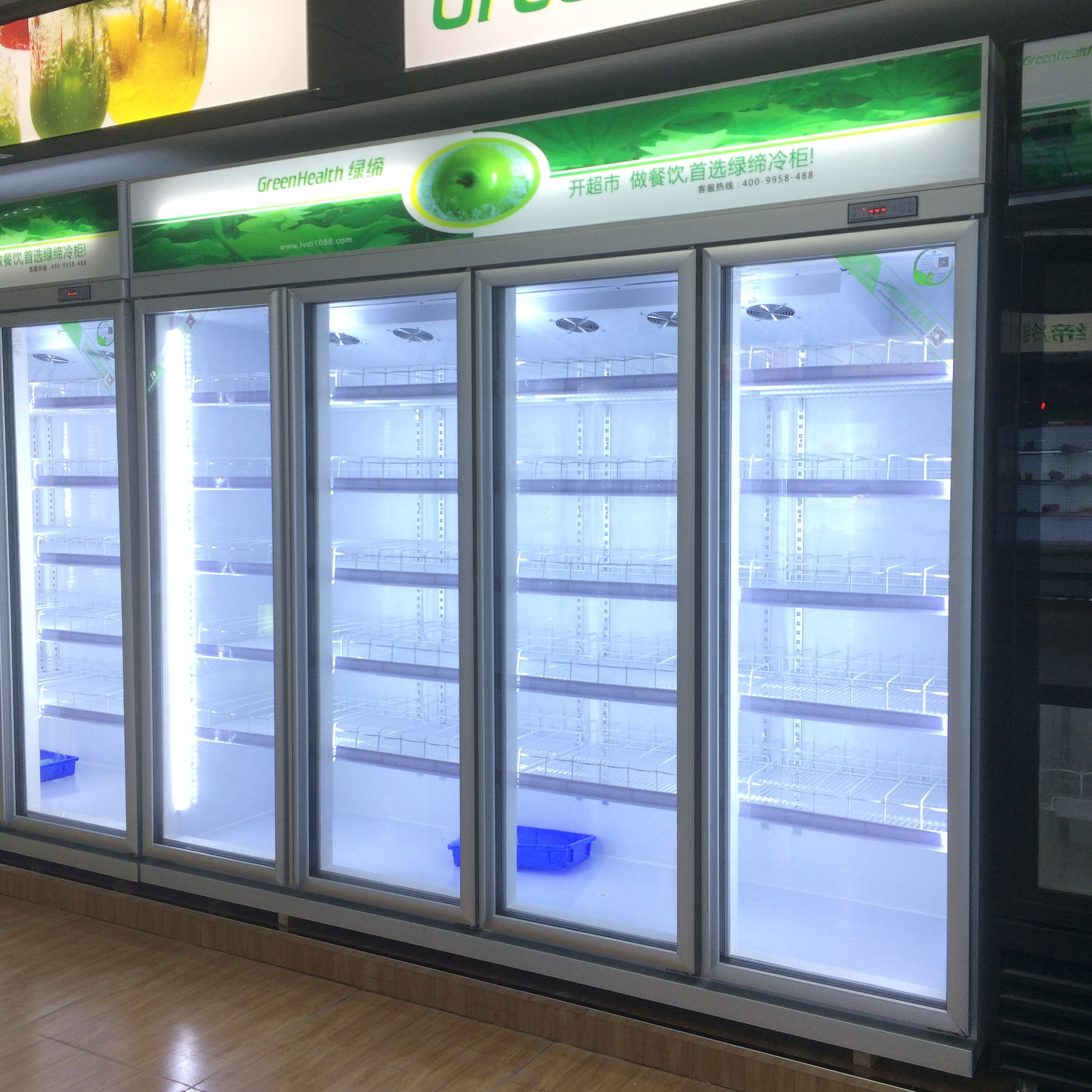 Green&Health Supermarket Showcase Refrigerators, Beer Cooler Used Grocery Store Freezer for Sale