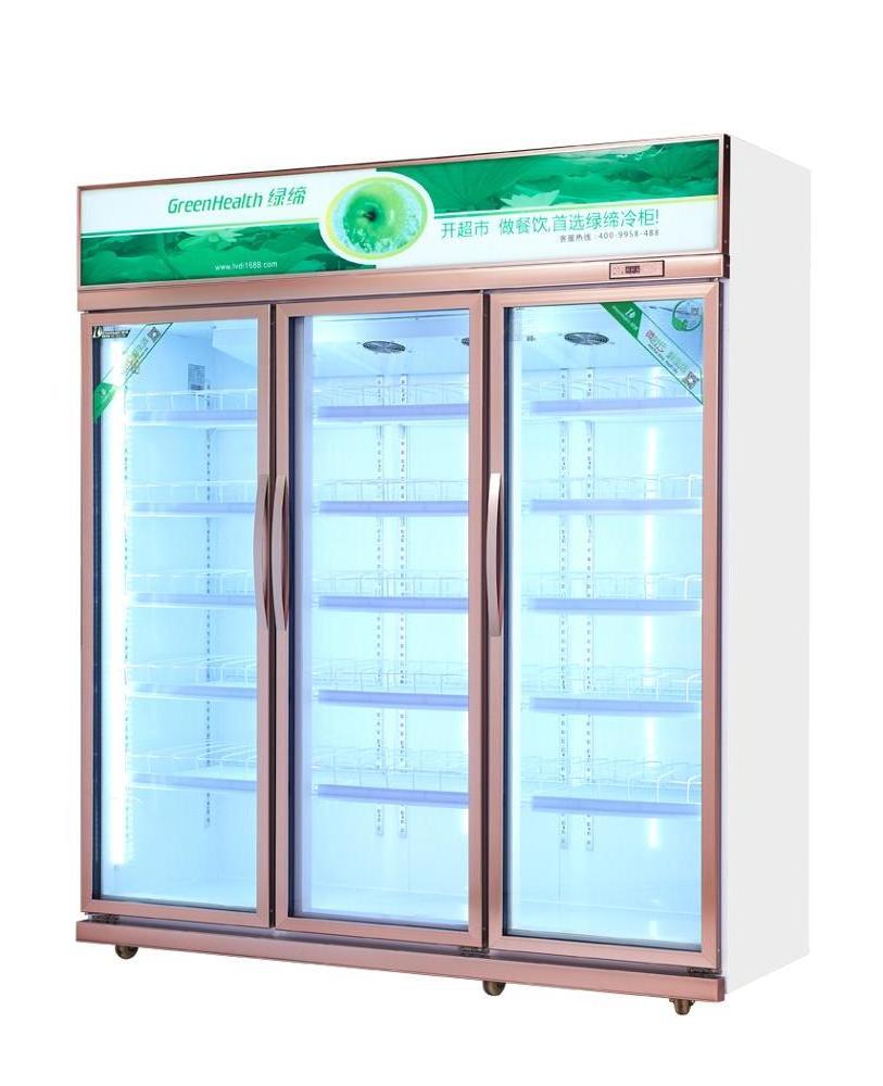 High Quality 3 Doors  Beverage Cooler Display showcase / pepsi Refrigerator