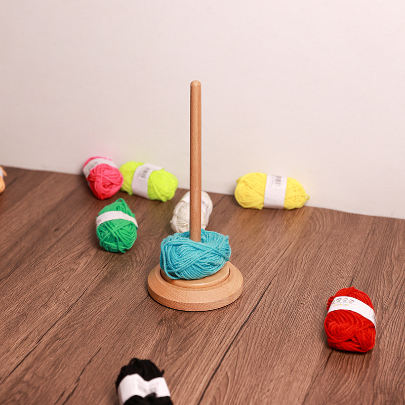 Dispenser Crocheting Yarn Ball Holder Knitting Yarn Spindle Dispenser Wooden Yarn Holder