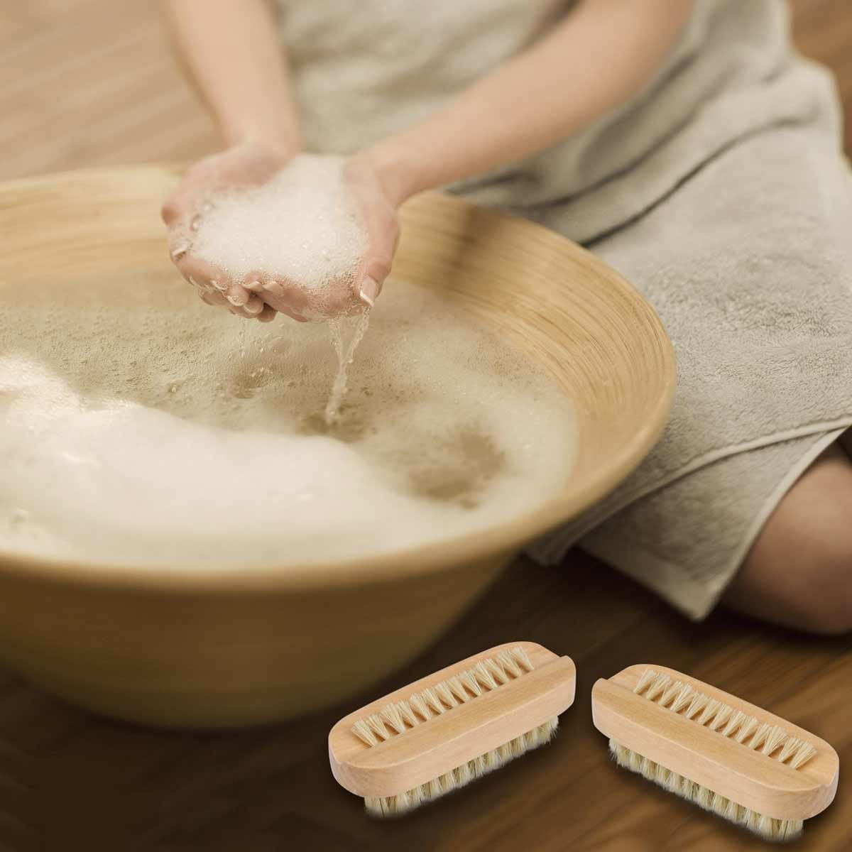 Wooden Nail Brush Cleaning Toe & Finger nail Brushes Zero Waste Natural Nail Scrubber