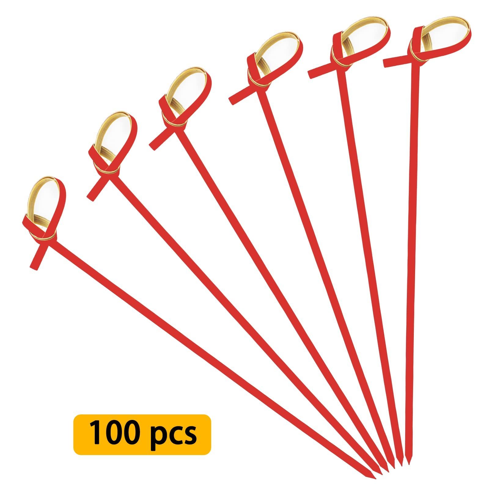 6 Inch Bamboo Twisted End Cocktail Picks Appetizer Picks Party Snacks Club Sandwiches Finger Food  Natural Bamboo Knot Skewers