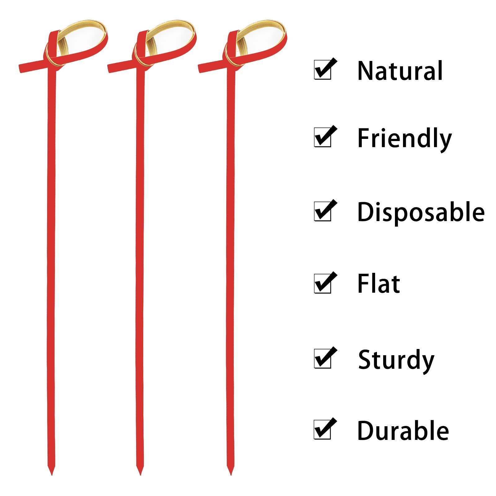 6 Inch Bamboo Twisted End Cocktail Picks Appetizer Picks Party Snacks Club Sandwiches Finger Food  Natural Bamboo Knot Skewers