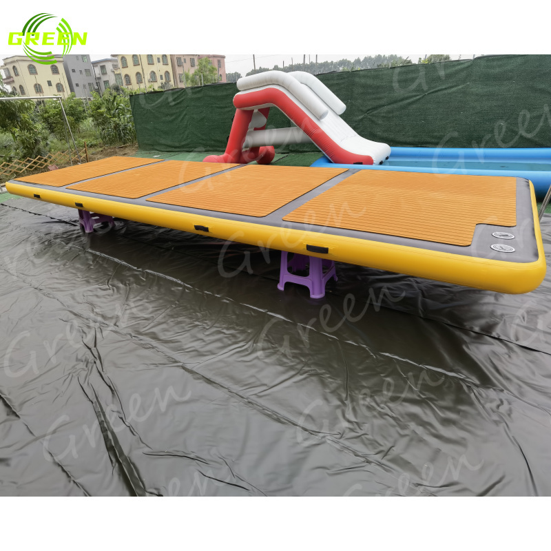 Green 20cm dwf inflatable adults water sports solar panels platform mounting system beach pontoon floating boat docks