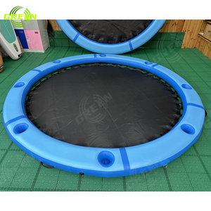 wholesale pool floats Round Inflatable Raft Floating bar solo pad dock mesh sunchill float water hammock for swimming lake