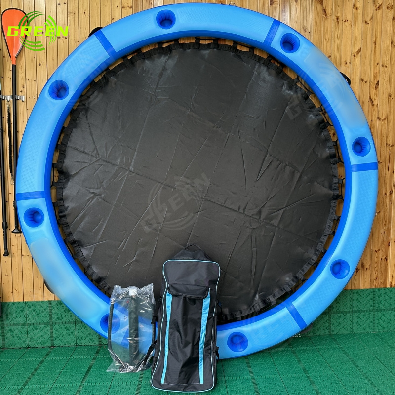 wholesale pool floats Round Inflatable Raft Floating bar solo pad dock mesh sunchill float water hammock for swimming lake