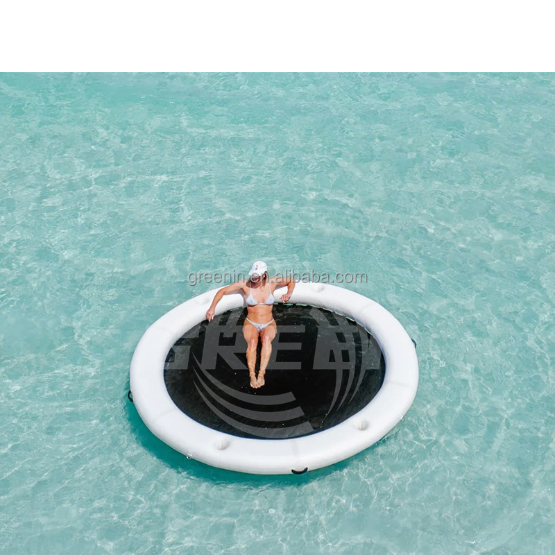 GREEN  Manufacturer Custom Portable Floating dock Water Hammock Lounger Pool Inflatable Water Hammock with Mesh Center