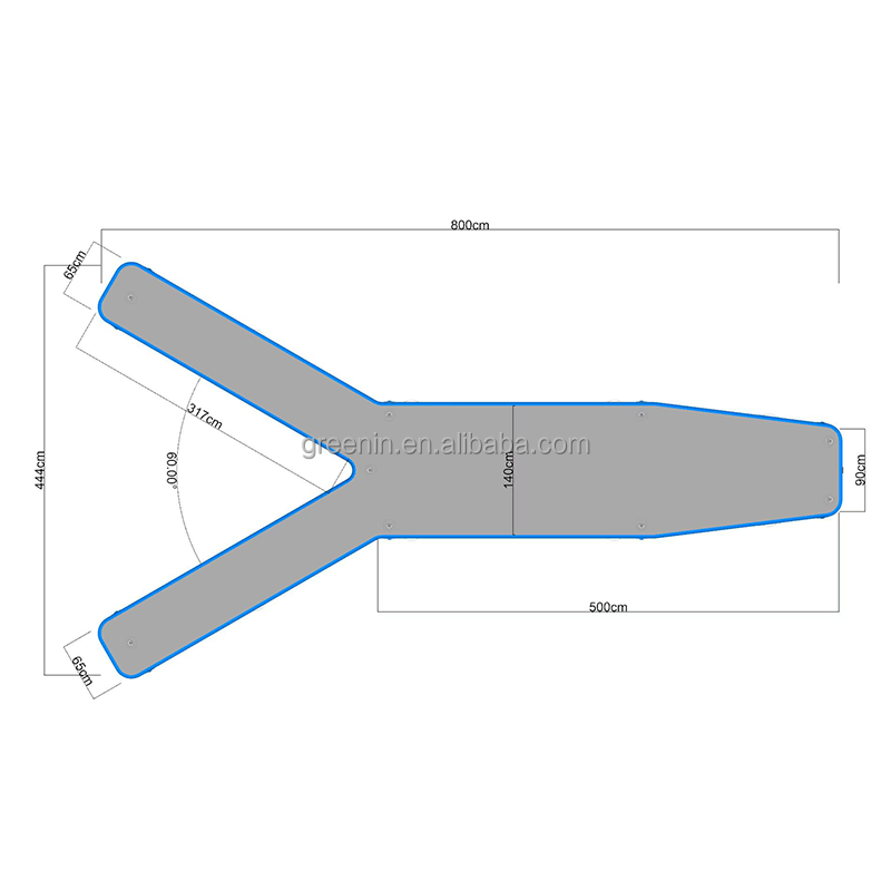 High quality dropstitch inflatable water jet ski y dock floats pontoon boat grey floating dock platform