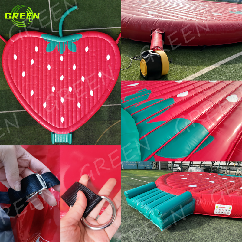 Wholesale Factory Price commercial inflatable castle jumping bounce pads inflatable strawberry jump pad for kids