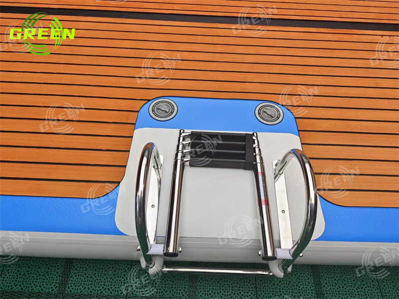 Green Inflatable Pontoon Floating Marine Dock Platform Jet Ski Deck 10x10 Floating Water Play Equipment dock