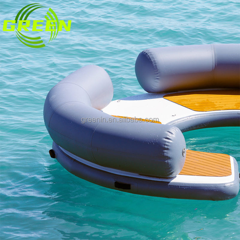 Green floating dock chair floating air dock tropical tahiti inflatable island inflatable float c dock platform