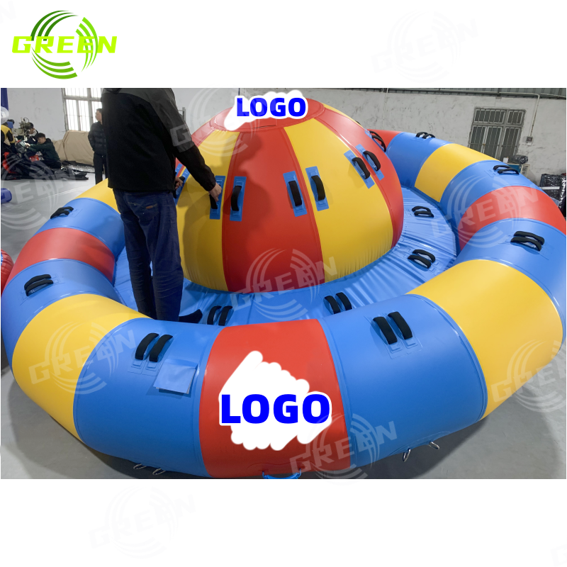 Green 10 seats Towabls  spinning towable disco boat tube towable tubes for boating