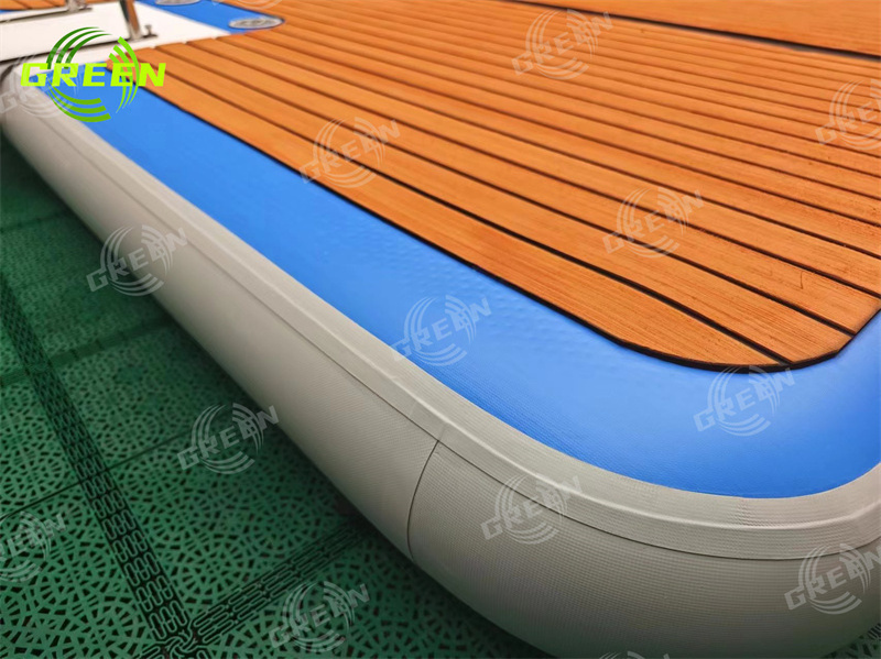 Green Inflatable Pontoon Floating Marine Dock Platform Jet Ski Deck 10x10 Floating Water Play Equipment dock