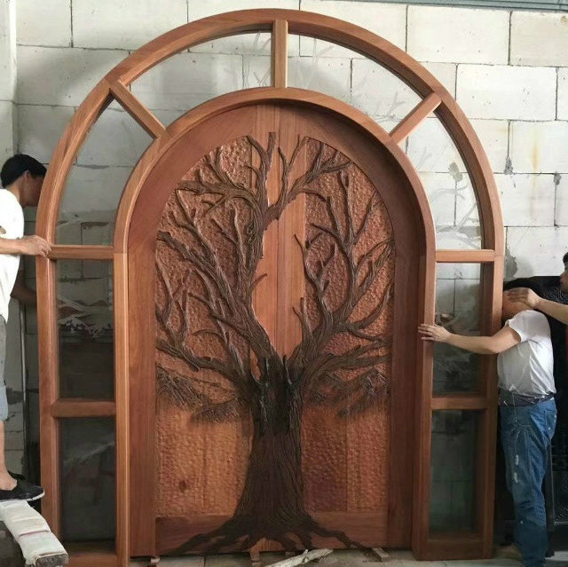 Custom Man made Solid hard wood villa doors, hand made doors