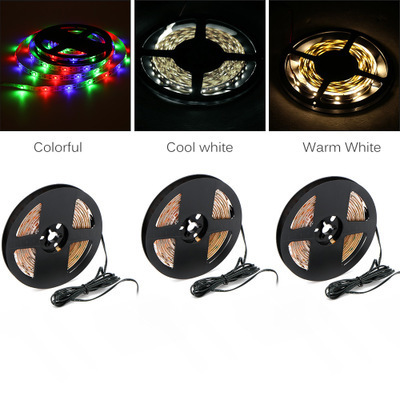 Solar RGB LED Strip Lights SMD2835 30LED/M Flexible Ribbon Tape Lighting IP65 Waterproof for outdoor Backlight Garden Yard decor