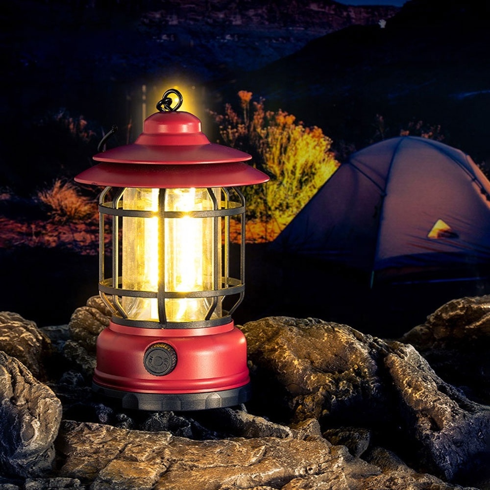 Wholesale Retro COB Camping lamp Lantern outdoor Super Bright Retro Horse Lamp Portable Hanging Tent Night Lamp Battery Operated