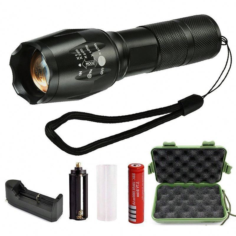 Super Bright Aluminum High Power XML T6 Rechargeable Tactical LED Flashlight