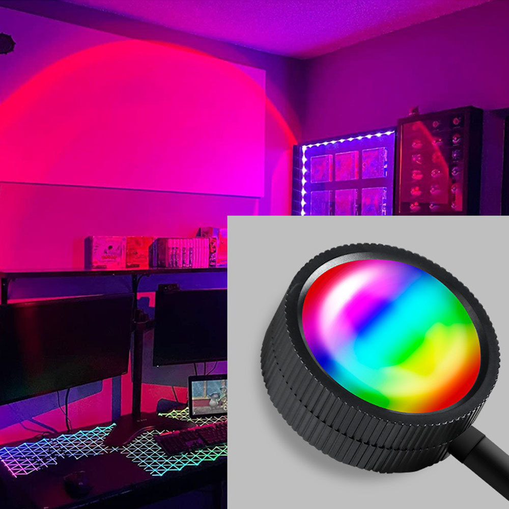 RGB Sunset Table Lamp Rainbow Projector Lamp Sun Floor Lamp for Living Room Bedroom Background Wall Color Lights