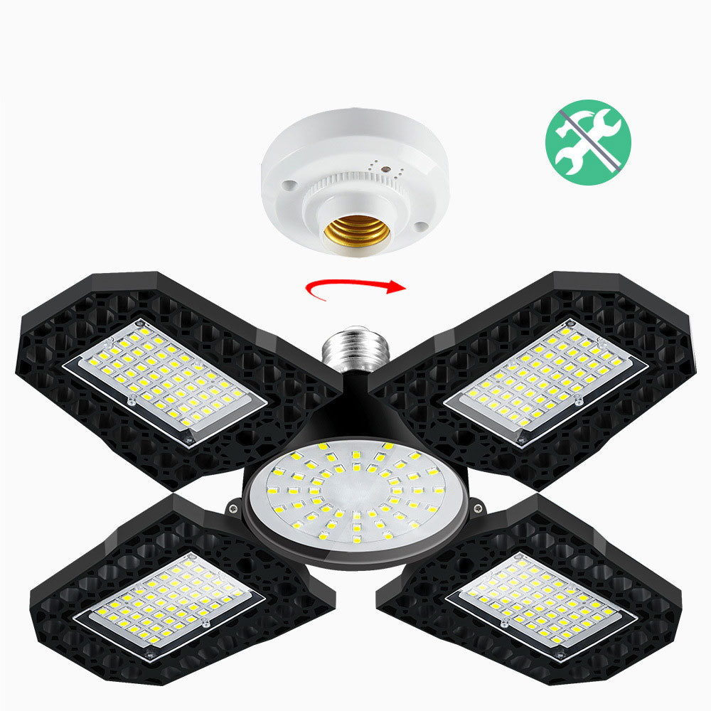 Foldable Garage Ceiling Lamp E27 LED Garage Lights Deformable High Bay Lamp Bulbs 100W 120W 150W High power Industrial Lighting