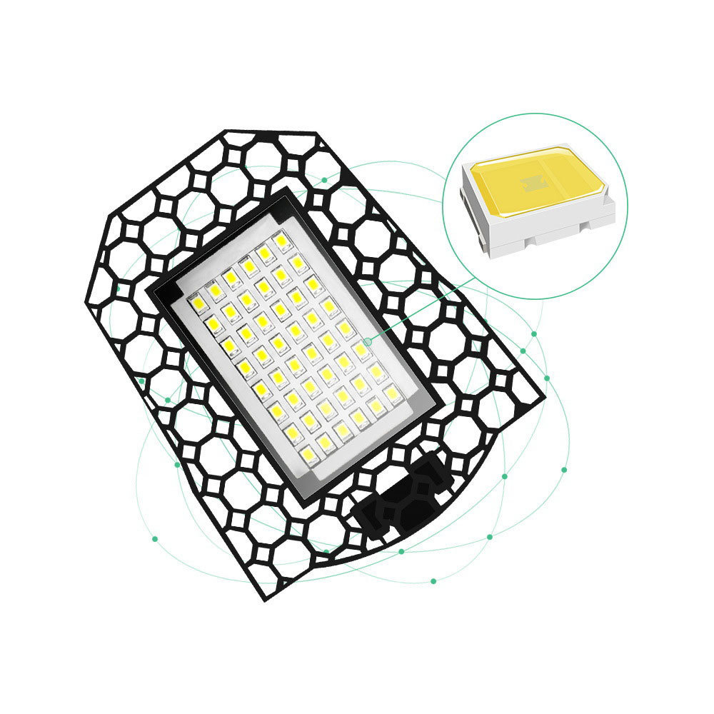 Foldable Garage Ceiling Lamp E27 LED Garage Lights Deformable High Bay Lamp Bulbs 100W 120W 150W High power Industrial Lighting