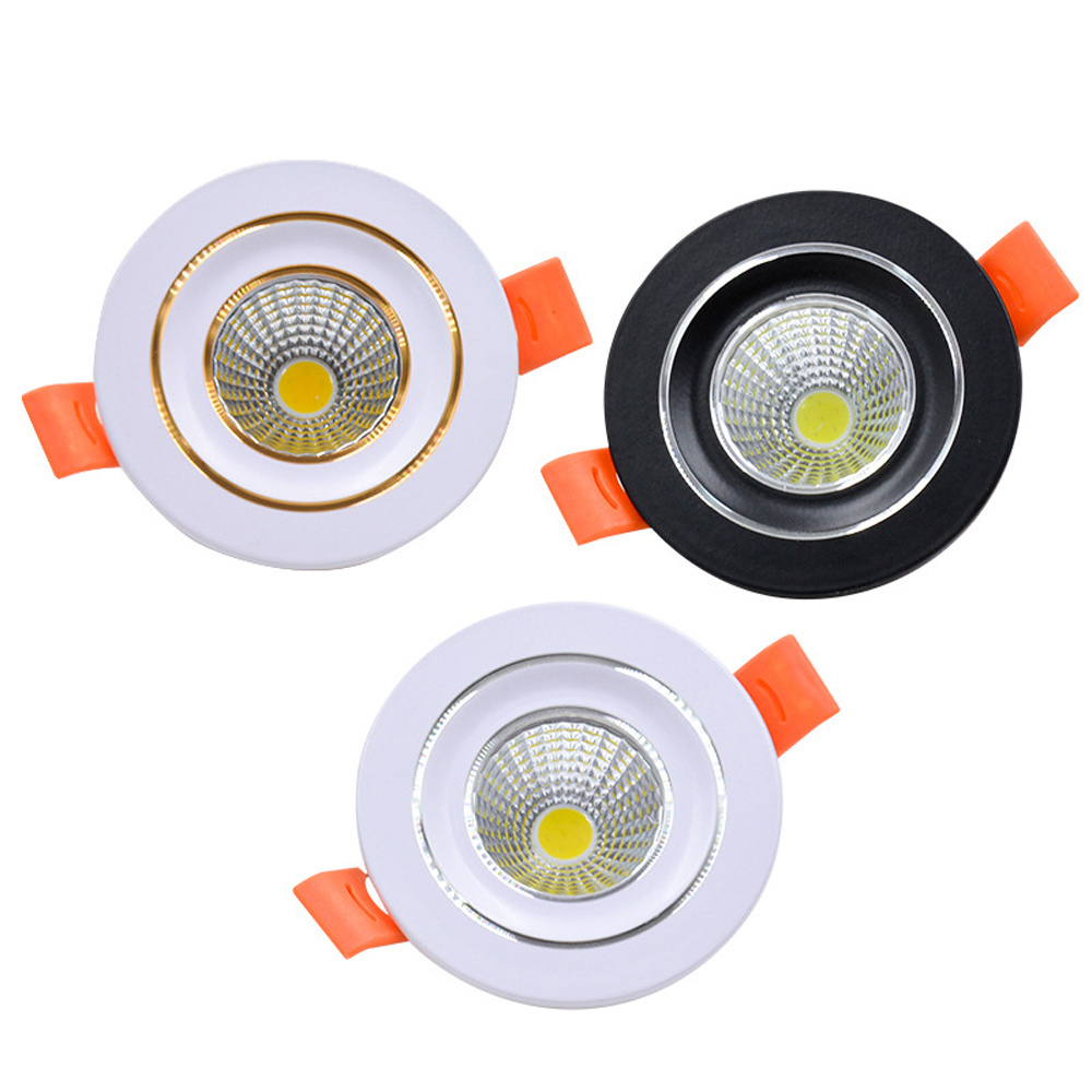 3W 5W COB recessed downlight warn white/white/nature white highlighting gimbal led ceiling light indoor for housing decoration