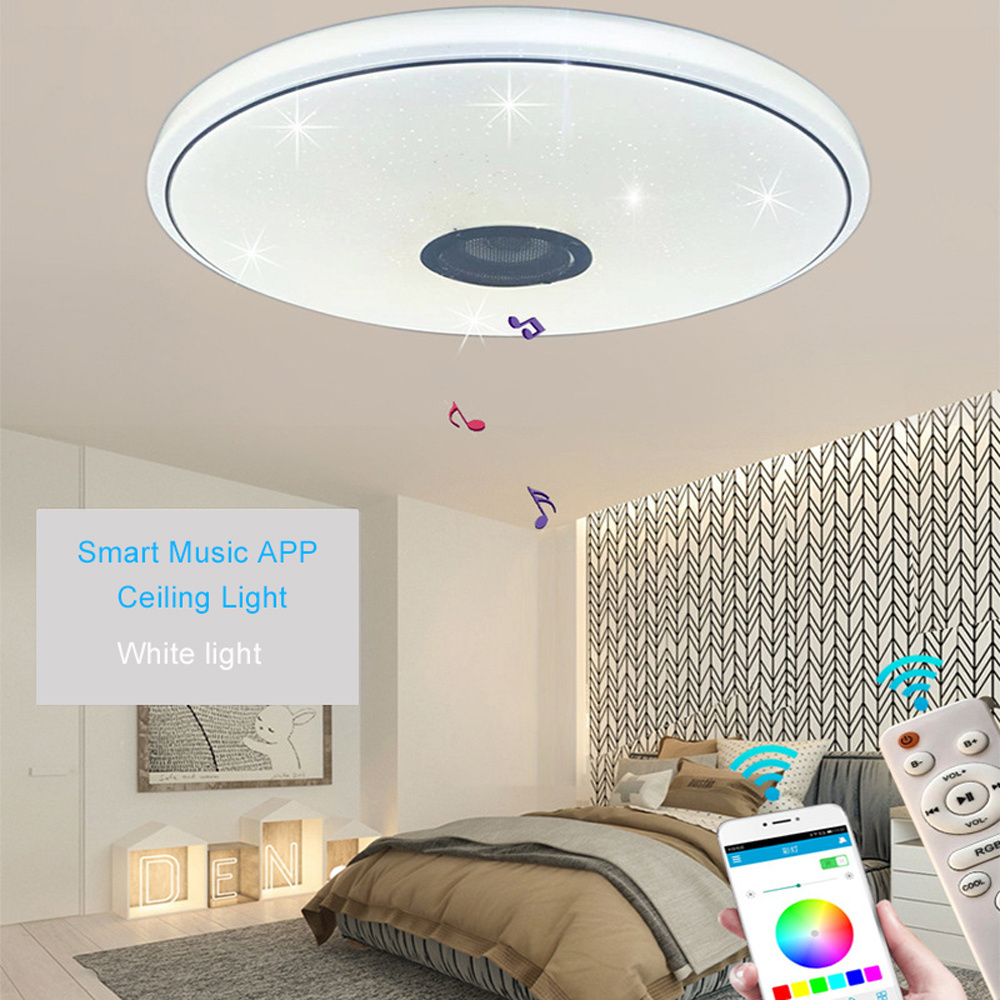 Modern 36W Smart LED Ceiling Lights APP Remote Control RGB Dimmable Color Changing Lamp Music Speaker for Kitchen Bedroom Home